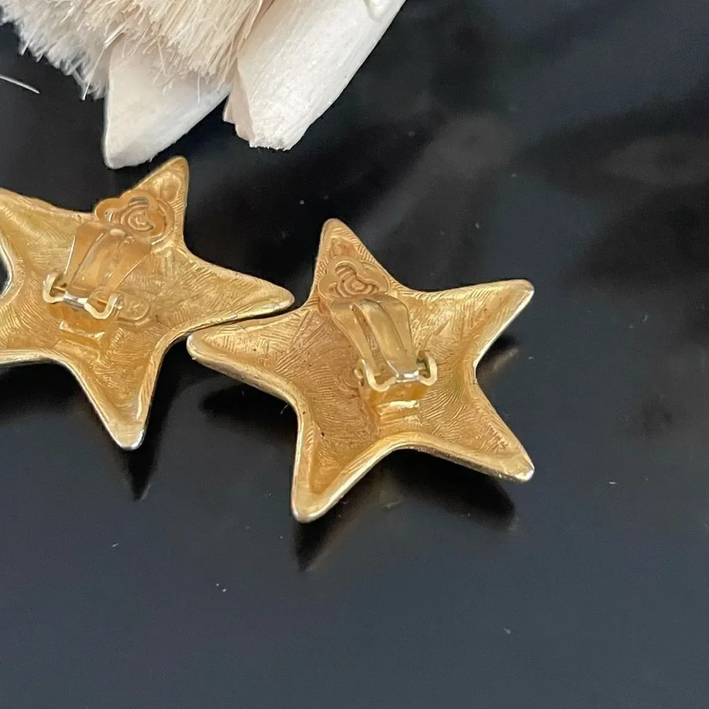 Vintage rare Star Anne Klein clip on earrings - Picture 2 of 4